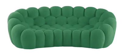 BUBBLES, pohovka 3-místná, látka tmavě zelená